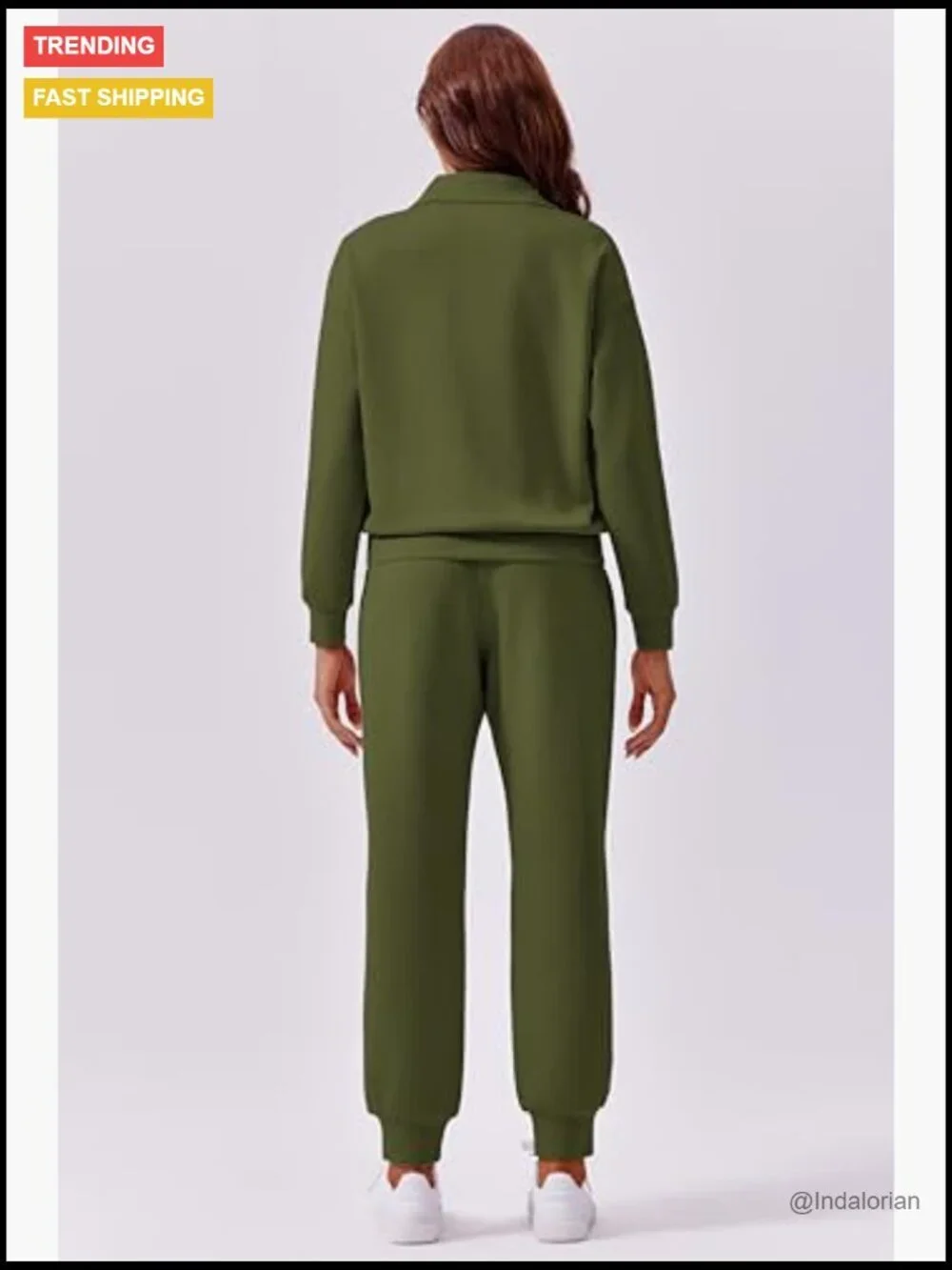Long Sleeve Tracksuit Joggers Set Half Zip Sweatsuit Matching Set